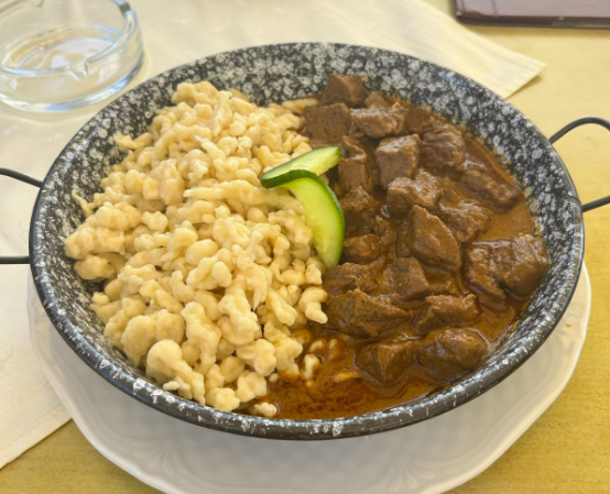 Pörkölt, traditional hungarian food, is a meat stew.