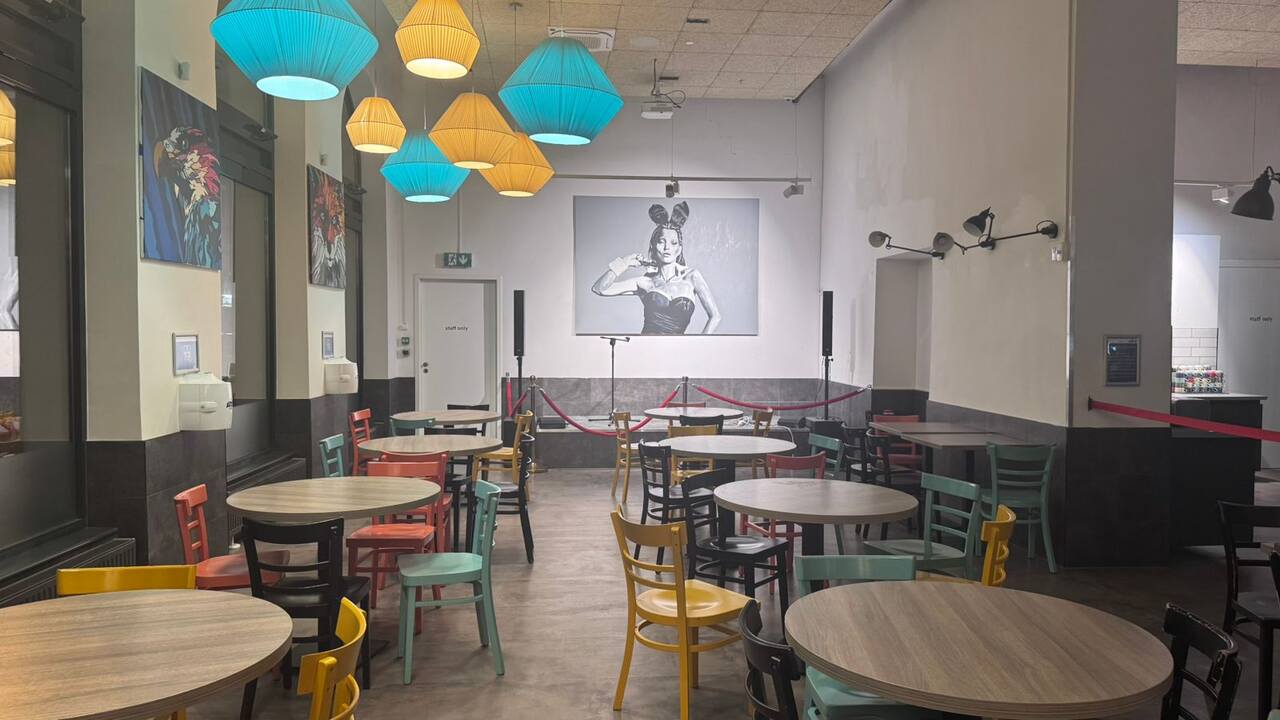 Common area at a&o Hostel Budapest with seating space and modern design for socializing